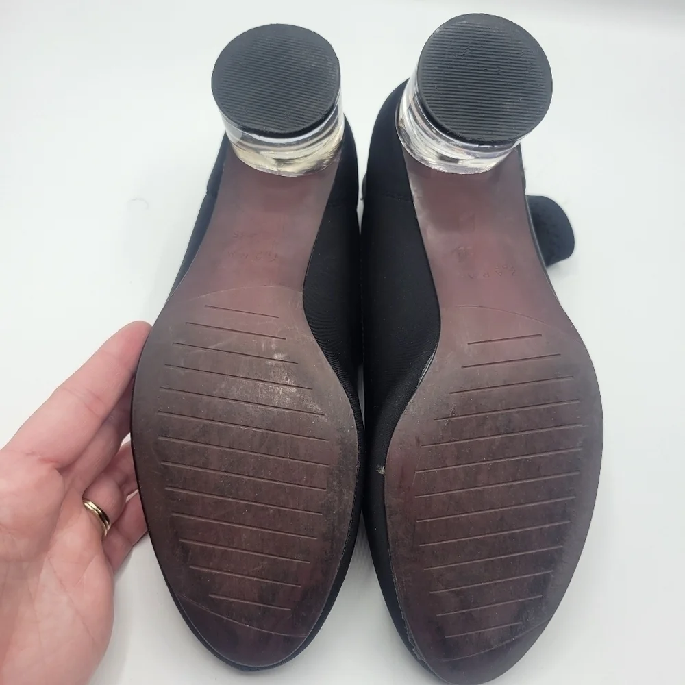 Zara booties with clear rounded heal size 35